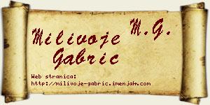 Milivoje Gabrić vizit kartica